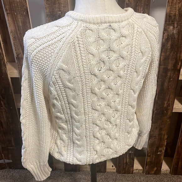 J.Crew diagonal cable-knit sweater woman’s cream sweater NEW Sz small - Picture 6 of 6